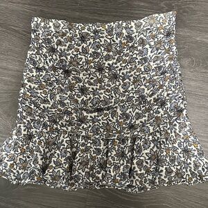 Veronica Beard Blue and Yellow Floral Mini Skirt